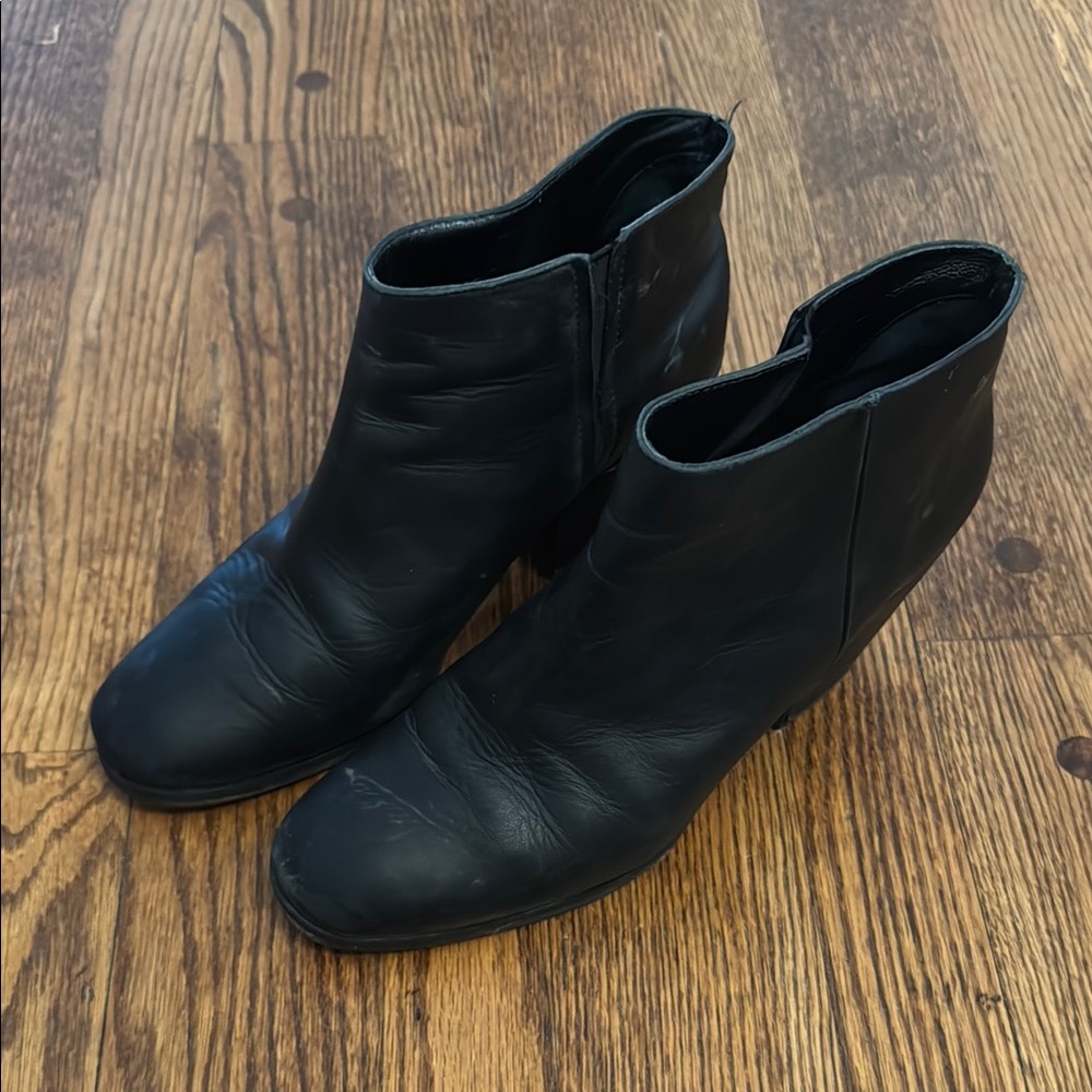 Black Leather Ankle Boots
